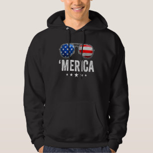 Camiseta Óculos de Sol Bandeira Merica Patriótica