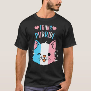 Camiseta Óculos de Sol Bandeira Transgênero LGBT Gato Trans