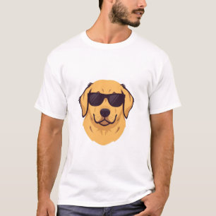 Camiseta Óculos de Sol Cachorro Golden Retriever Legal - Má