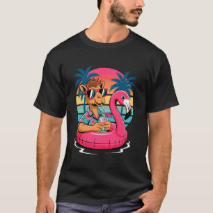 Camiseta Óculos de Sol Camelo Praia Férias de Verão Flutuad