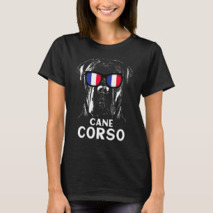 Camiseta Óculos de Sol Cane Corso Bandeira da França