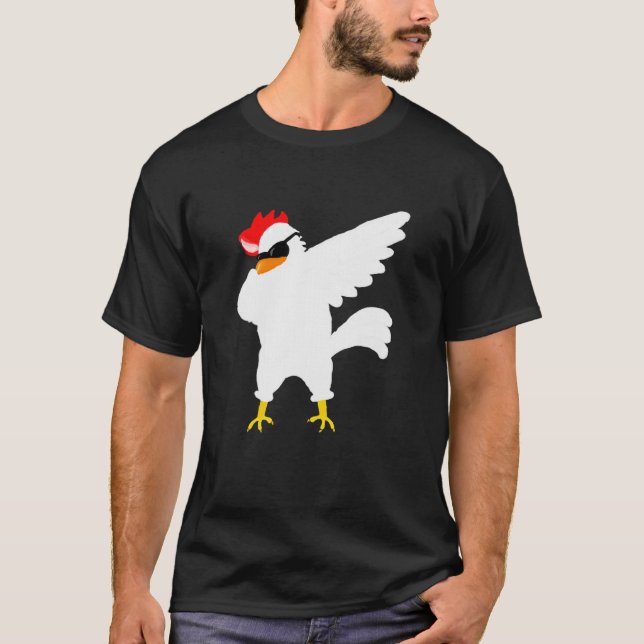 Camiseta Óculos de Sol Chicken-Dab Quem Comanda as Galinhas (Frente)