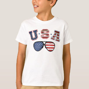 Camiseta Óculos de sol com bandeira americana dos EUA Veter