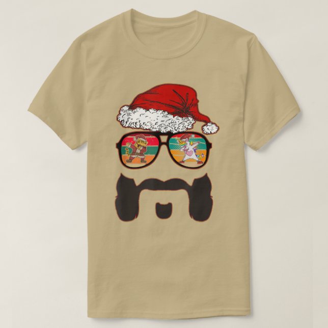 Camiseta Óculos de sol com Papai noel de adolescentes (Frente do Design)