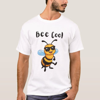 Camiseta Óculos de Sol Cool Bee Inseto Engraçado