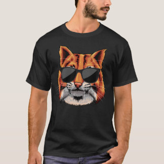 Camiseta Óculos de Sol Cool Bobcat Para Bobcats Animal