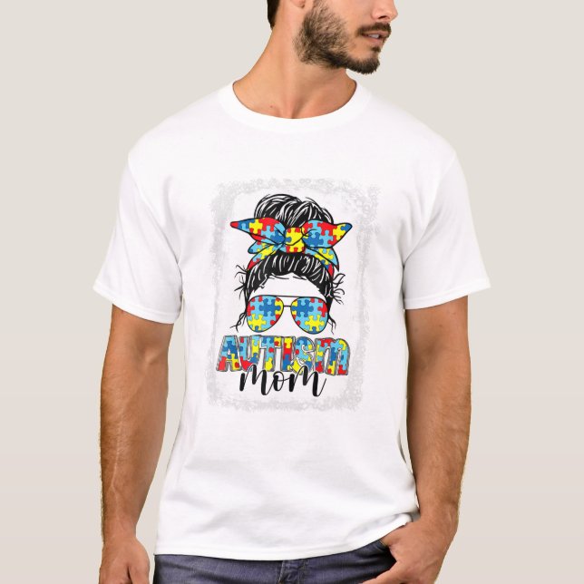 Camiseta Óculos de Sol Coque Desgrenhado Vida de Mãe (Frente)