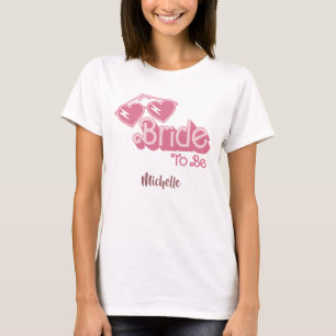 Camiseta Óculos de sol, Coração, Noiva. Editável