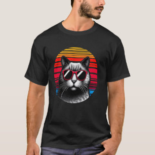 Camiseta Óculos de Sol Crepúsculo Gato Scottish Straight Re