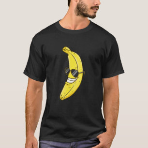 Camiseta Óculos de sol da banana sorrindo Fruta facial