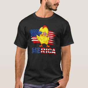 Camiseta Óculos de sol da bandeira americana de frango Meri
