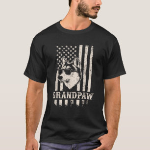 Camiseta Óculos de Sol da Bandeira Americana do Avô Husky R