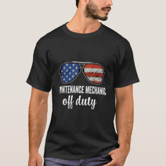 Camiseta Óculos de sol da bandeira americana para mecânico 