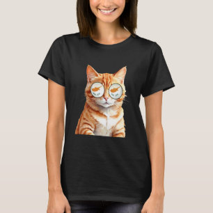 Camiseta Óculos de sol da bandeira de Chipre amante de gato