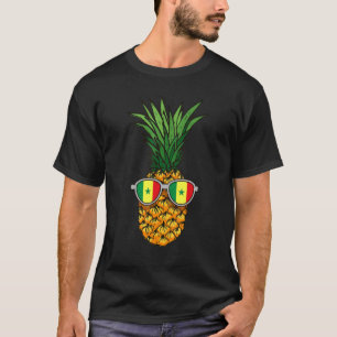 Camiseta Óculos de Sol da Bandeira do Senegal Abacaxi Seneg