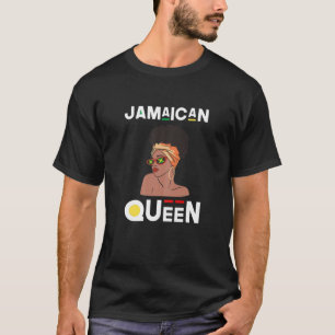 Camiseta Óculos de sol da rainha jamaicana com a bandeira d