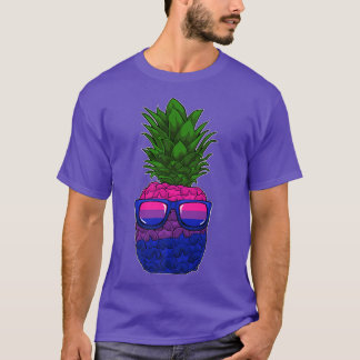 Camiseta Óculos de sol de abacaxi bissexual LGBT-Q Sutil Bi