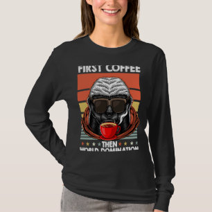 Camiseta Óculos de Sol de Animal Retro Café Ratel Vintage M