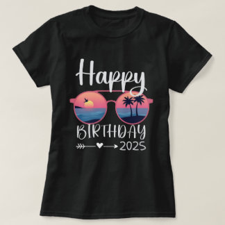 Camiseta Óculos de Sol de Aniversário de Família em Cruzeir