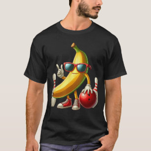 Camiseta Óculos de sol de banana jogando boliche fruta engr