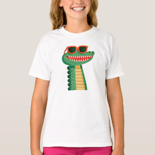 Camiseta Óculos de sol de crocodilo engraçados, animal de d