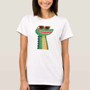Camiseta Óculos de sol de crocodilo engraçados, animal de d