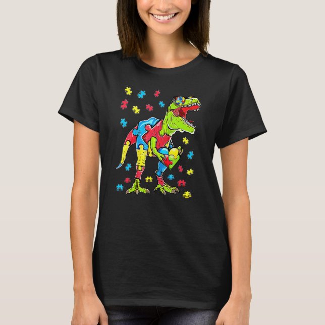 Camiseta Óculos de sol de dinossauro Rex fofos Meninos Cons (Frente)