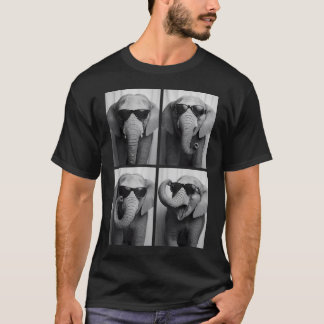 Camiseta Óculos de Sol de Elefantes Legais Selva Animal Afr