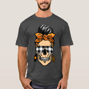 Camiseta Óculos de sol de esqueleto fofo horror Halloween p