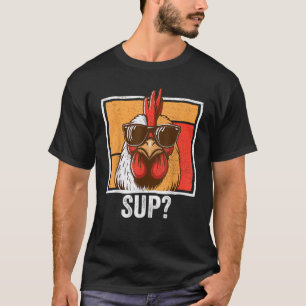 Camiseta Óculos de Sol de Frango Fazenda de Animais Diverti