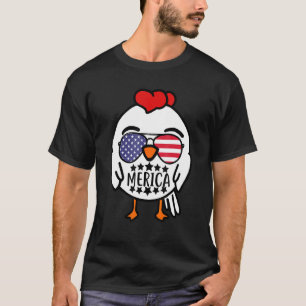 Camiseta Óculos de sol de galinha da Merica Farm com bandei