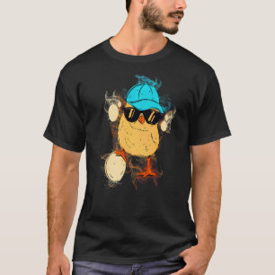 Camiseta Óculos de Sol de Galinha de Arte de Salpicos de Ág