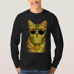 Camiseta Óculos de sol de gângster Thug Chain Gansta Cat K
