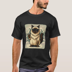 Camiseta Óculos de Sol de Gato Música Rock Divertido Retro