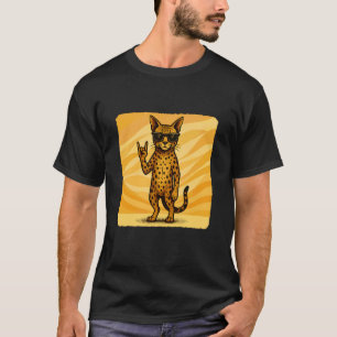 Camiseta Óculos de Sol de Gato Savannah Música Rock Engraça