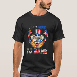 Camiseta Óculos de Sol de Gato Só Estão Aqui Para Disparar