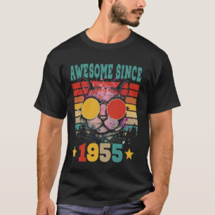 Camiseta Óculos de Sol de Gato Vintage Retro Incrível Desde