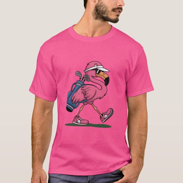 Camiseta Óculos de Sol de Golfe Ping Flamingo Amante de Gol (Frente)