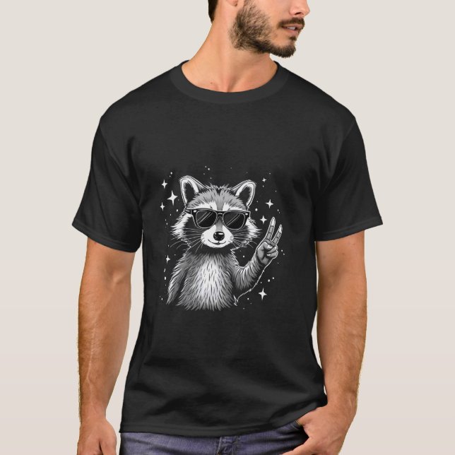 Camiseta Óculos de sol de guaxinim (Frente)