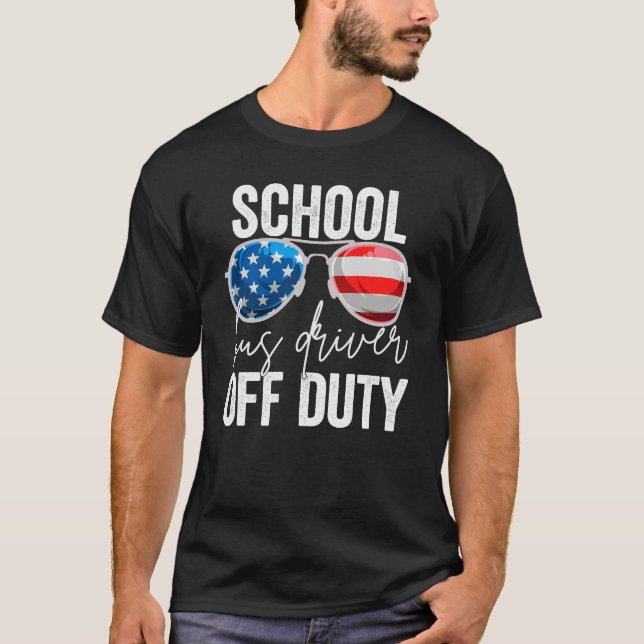 Camiseta Óculos de Sol de Motorista de Ônibus Escolar Fora  (Frente)