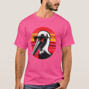 Camiseta Óculos de sol de pássaros Pelicanos Estilo retroat