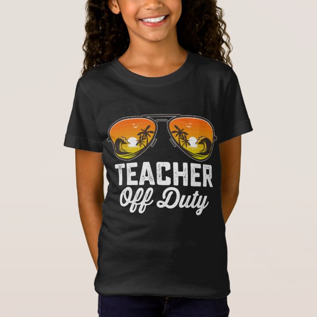 Camiseta Óculos de sol de professor fora de serviço último  (Frente)