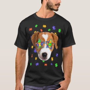 Camiseta Óculos de sol de puzzle de cão Terrier Jack Russel