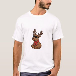 Camiseta Óculos de Sol de Renas Legais – Divertido