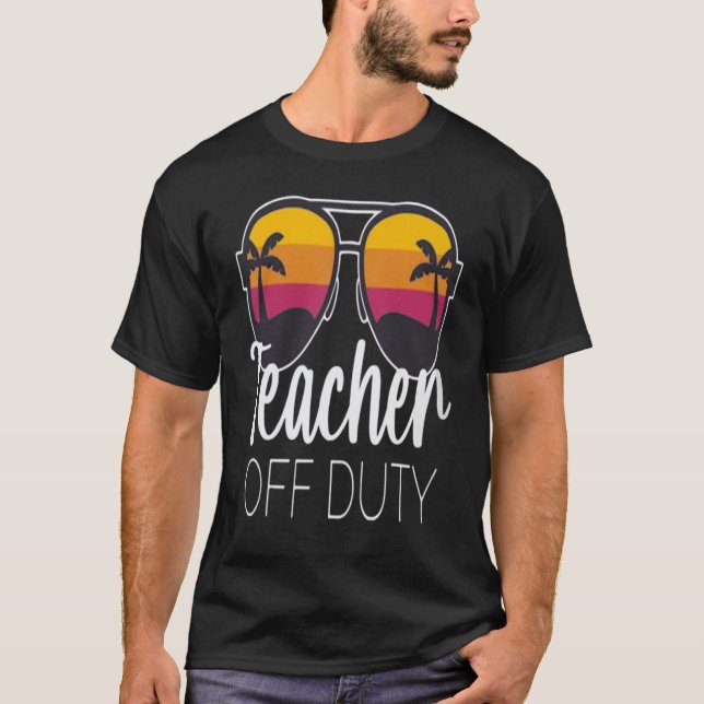 Camiseta Óculos de Sol de Serviço Professor Praia Verão (Frente)