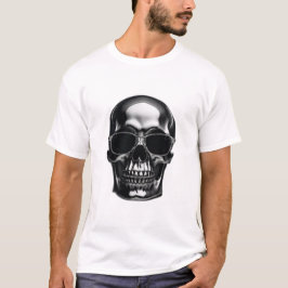Camiseta Óculos de sol de tendências vestidas do crânio 3D 