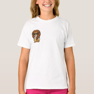 Camiseta Óculos de Sol de Verão Legais Leão Crianças
