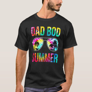 Camiseta Óculos de sol de verão para homens Dad Bod Tie Dye
