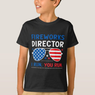 Camiseta Óculos de Sol Diretor de Fogos de Artifício Run Ru