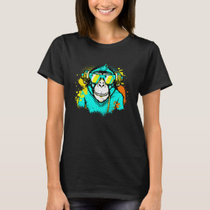 Camiseta Óculos de sol divertidos da festa de música do DJ 